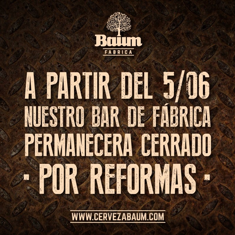 Bar de Fábrica cerrados por reformas